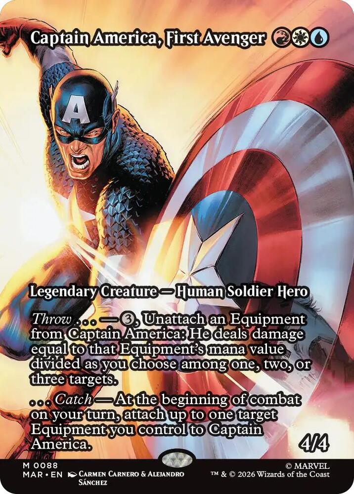captain america MARVEL MTG Foil 未開封 Captain America, First Avenger (Foil) (Borderless) - Marvel