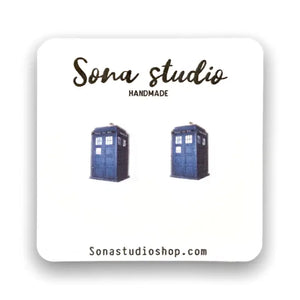 Phone Booth Earrings - Sweets and Geeks
