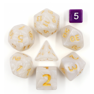 White Giant Pearl Dice Set - Sweets and Geeks