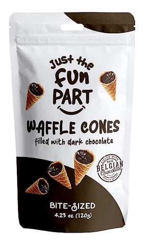 Just the Fun Dark Chocolate Waffle Cones 4oz Bags - Sweets and Geeks