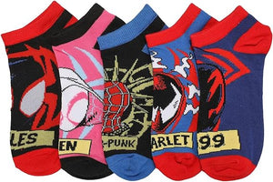 Spider-Man Into The Spider-Verse Multi-Character 5-Pack Women's Ankle Socks - Sweets and Geeks