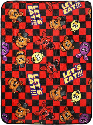 Bioworld Five Nights at Freddy’s Let’s Eat 45” x 60” Throw Blanket - Sweets and Geeks