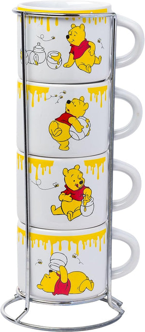 Winnie the Pooh Honey 4pc 3oz Stackable Ceramic Mug Set - Sweets and Geeks