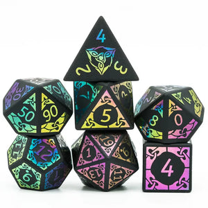Obsidian Rainbow Semi-Precious Gemstone Dice - Sweets and Geeks