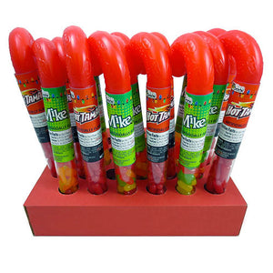 Candy Cane Tubes W/ Hot Tamales, Mike & Ike, Warheads 1.7oz - Sweets and Geeks