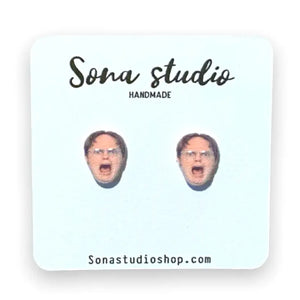 Shouting Dwight Earrings - Sweets and Geeks