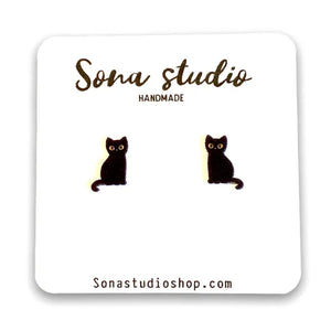 Black Cat Earrings - Sweets and Geeks