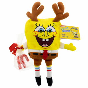 Spongebob Squarepants Plush W/ Antlers and Holiday Candy Cane 0.4oz - Sweets and Geeks