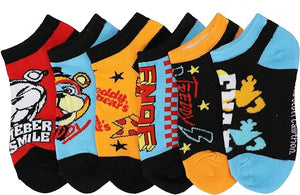 Five Night at Freddy's Security Breach Unisex Ankle Crew Socks 6-Pack - Sweets and Geeks
