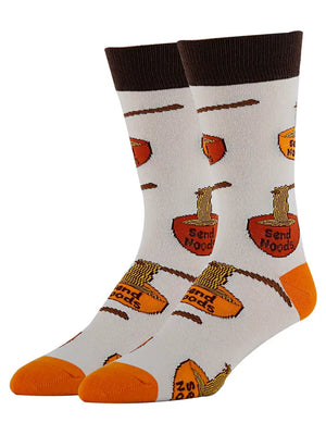 Send Noods Men's Cotton Crew Socks - Sweets and Geeks