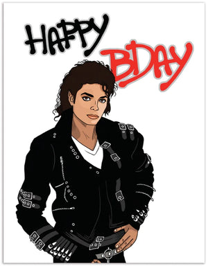 Michael Jackson Happy Birthday Greeting Card - Sweets and Geeks