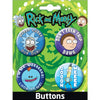 Rick and Morty 4 Button Set 1 - Sweets and Geeks