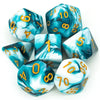 Mixed Color 7 Dice RPG Set (Blue & White)