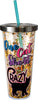 One Cat Short of Crazy Glitter Cup - Sweets and Geeks