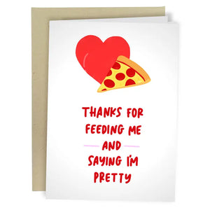 Feeding Me & Saying im Pretty Greeting Card - Sweets and Geeks