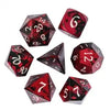 Anodized Aluminum Colorful Dice Red/Black 7-Die Set