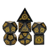 Obsidian Gemstone Dice Set (Lightning Pattern)