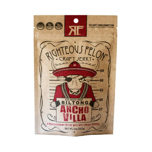 RTZN Beef Jerky 2oz Bags- Ancho Villa's Ancho Pepper - Sweets and Geeks