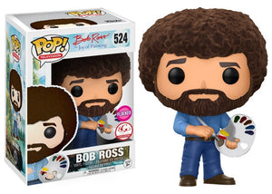 (Damaged Box) Funko Pop Television: Bob Ross - Bob Ross (Flocked) #524 - Sweets and Geeks