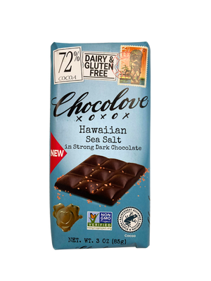 CHOCOLOVE Hawaiian Sea Salt in Strong Dark Chocolate 3oz - Sweets and Geeks