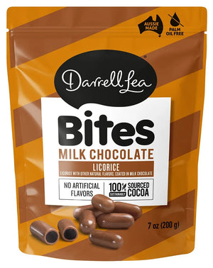 Darrell Lea Milk Chocolate Licorice Bites 7oz - Sweets and Geeks
