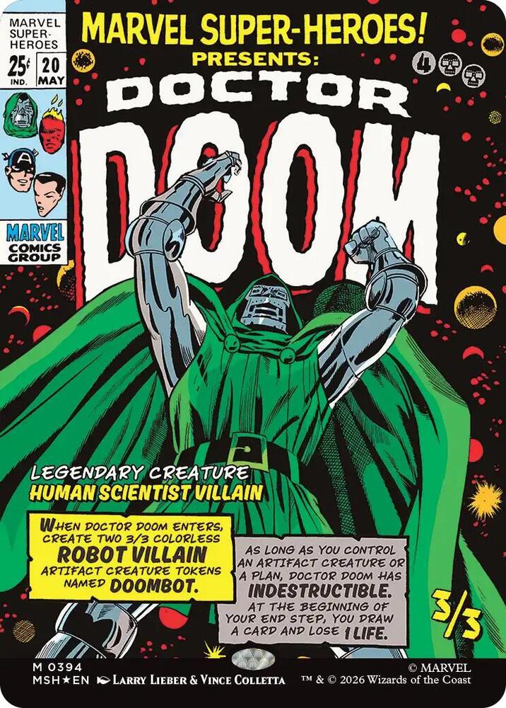 ドクター・ドゥーム　ボーダレス　394 Doctor Doom (Foil) (Borderless) (0394) - Marvel Super Heroes