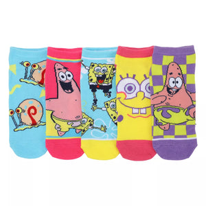 Spongebob Character Unisex Ankle Crew Socks 5-Pack - Sweets and Geeks