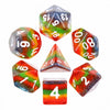 Transparent Glitter Rainbow Resin Dice - Sweets and Geeks