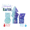 Chromomancy Dice - "Heaven & Earth" - Cold: Purple & Blue, Hot: Blue & Green - 7pc Set
