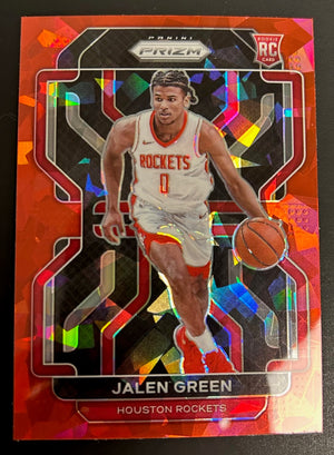 2021-22 Panini Prizm Prizms Red Ice #306 Jalen Green - Sweets and Geeks