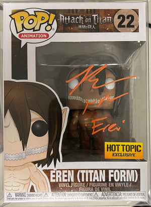 AUTOGRAPHED by Bryce Papenbrook Funko Pop! Attack on Titan - Eren (Titan Form) (Rage) (JSA Cert) #22 - Sweets and Geeks
