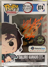 AUTOGRAPHED by Zach Aguilar - Funko Pop! Animation: Demon Slayer - Tanjiro Kamado (Hinokani Kagura Dance) (Glows in the Dark) (JSA Cert) #874 - Sweets and Geeks