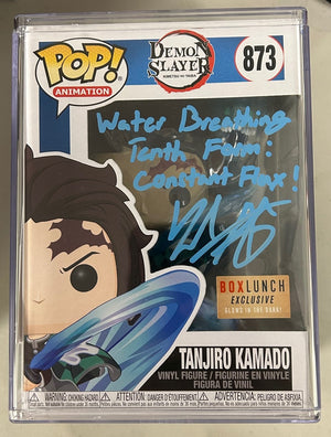 AUTOGRAPHED by Zach Aguilar Funko POP! Animation - Demon Slayer: Tanjiro Kamado (BoxLunch Exclusive) (JSA Cert) #873 - Sweets and Geeks