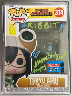 AUTOGRAPHED by Monica Rial Funko Pop! My Hero Academia - Tsuyu Asui (Clear) (2021 Fall Convention Sticker) (JSA Cert) #374 - Sweets and Geeks