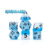 Sea Glass Dice - "Icebrand" - Iceberg White & Cold Damage Blue - 7pc Set