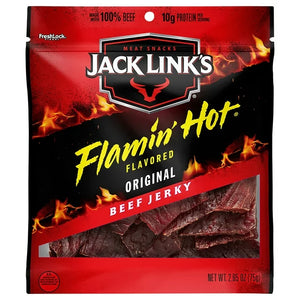 Jack Links Flamin Hot Original Beef Jerkey 2.6oz Bag - Sweets and Geeks