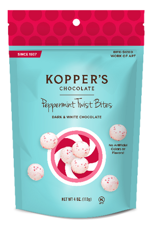 Koppers Peppermint Twist Bites 4oz - Sweets and Geeks