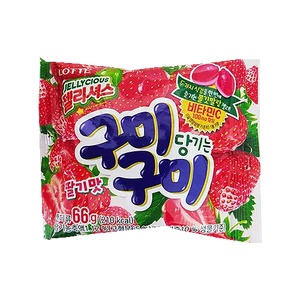 Lotte's Jellylicious Strawberry Gummy Candy 66g - Sweets and Geeks