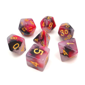 Black and Red Jade Dice Set - Sweets and Geeks