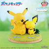 Pokemon Relaxing Time Pikachu Sitting Next To Pichu Figure