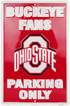 Ohio State Reserved Parking Metal Tin Sign 12"x18"