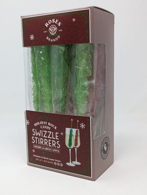 Rose's Holiday Rocks Cand Swizzle Stirrers Cherry & Green Apple 7oz - Sweets and Geeks