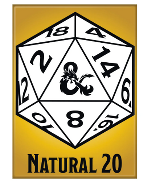 Dungeons and Dragons Natural 20 Magnet - Sweets and Geeks