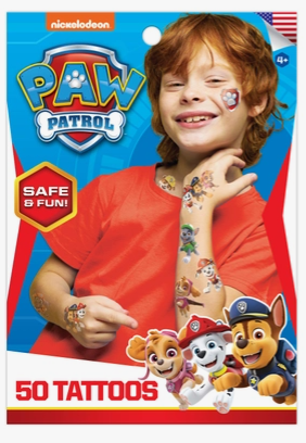 Paw Patrol Tattoos 50 Pack (Style 1) - Sweets and Geeks