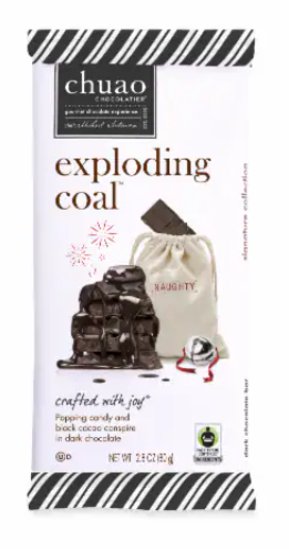Chuao's Exploding Coal Chocolate Bar 2.8oz - Sweets and Geeks