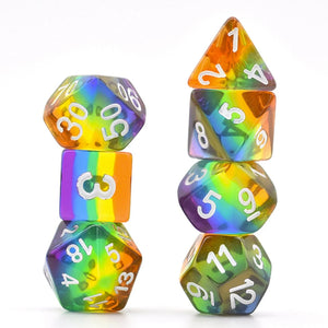 Foam Brain Games - Translucent Rainbow RPG Dice Set - Sweets and Geeks