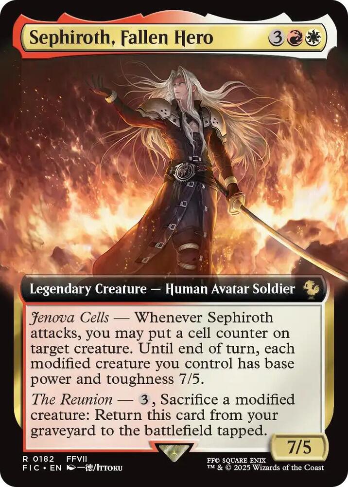 堕ちた英雄セフィロス/Sephiroth, Fallen Hero 拡張foil Sephiroth, Fallen Hero (Extended Art) - Commander: FINAL FANTASY