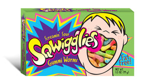 Sqwigglies Sour Gummy Worms Theater Box 3.5oz - Sweets and Geeks