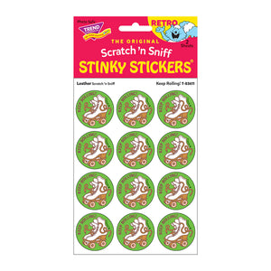 Scratch 'N Sniff Stinky Stickers- Keep Rolling Leather - Sweets and Geeks