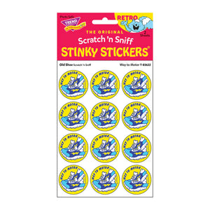 Scratch 'N Sniff Stinky Stickers- Way to Motor Old Shoe - Sweets and Geeks